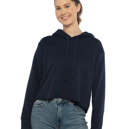 Next Level - Women's Laguna Sueded Raw Edge Crop Hoodie - 9384