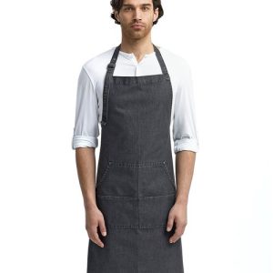 Artisan Collection by Reprime - Four-Pocket Jeans Stitch Denim Bib Apron - RP126
