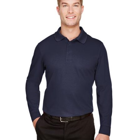 Devon & Jones - Men's CrownLux Performance® Plaited Long Sleeve Polo - DG20L