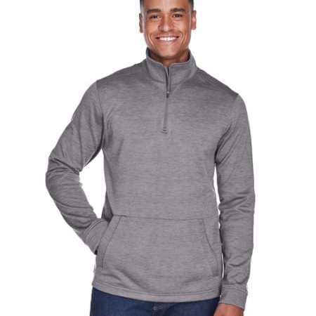 Devon & Jones - Men's Newbury Mélange Fleece Quarter-Zip Pullover - DG798