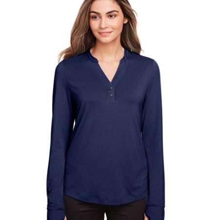 North End - Women's JAQ Stretch Performance V-Neck Snap Pullover - NE400W