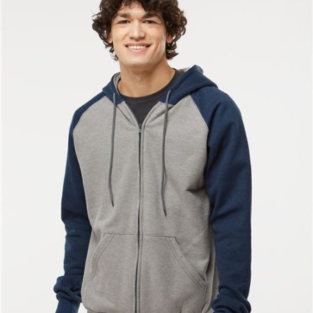 King Fashion - Fleece Raglan Hooded Full-Zip Sweatshirt - KF4048